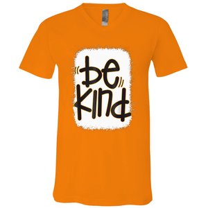 Be Kind We Wear Orange For Unity Day Orange Bleached V-Neck T-Shirt