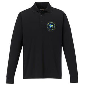 Be Kind World Down Syndrome Awareness Month Kindness T21 Day Performance Long Sleeve Polo