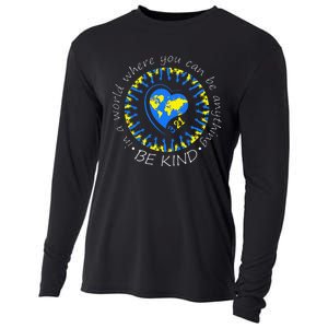 Be Kind World Down Syndrome Awareness Month Kindness T21 Day Cooling Performance Long Sleeve Crew