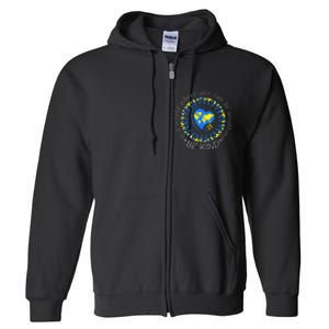 Be Kind World Down Syndrome Awareness Month Kindness T21 Day Full Zip Hoodie