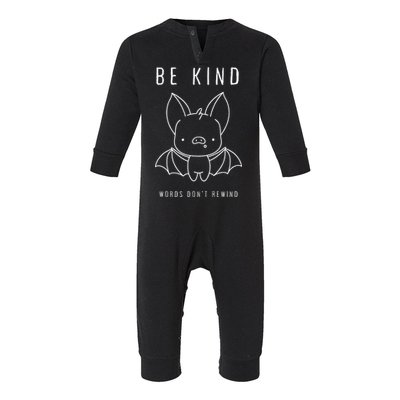 Be Kind Words DonT Rewind Cute Bat Infant Fleece One Piece