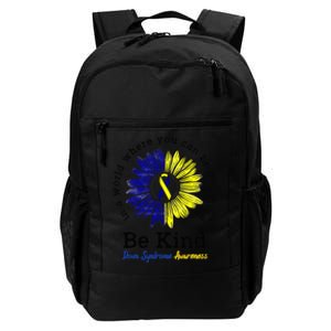 Be Kind World Down Syndrome Day Awareness Ribbon Sunflower Daily Commute Backpack