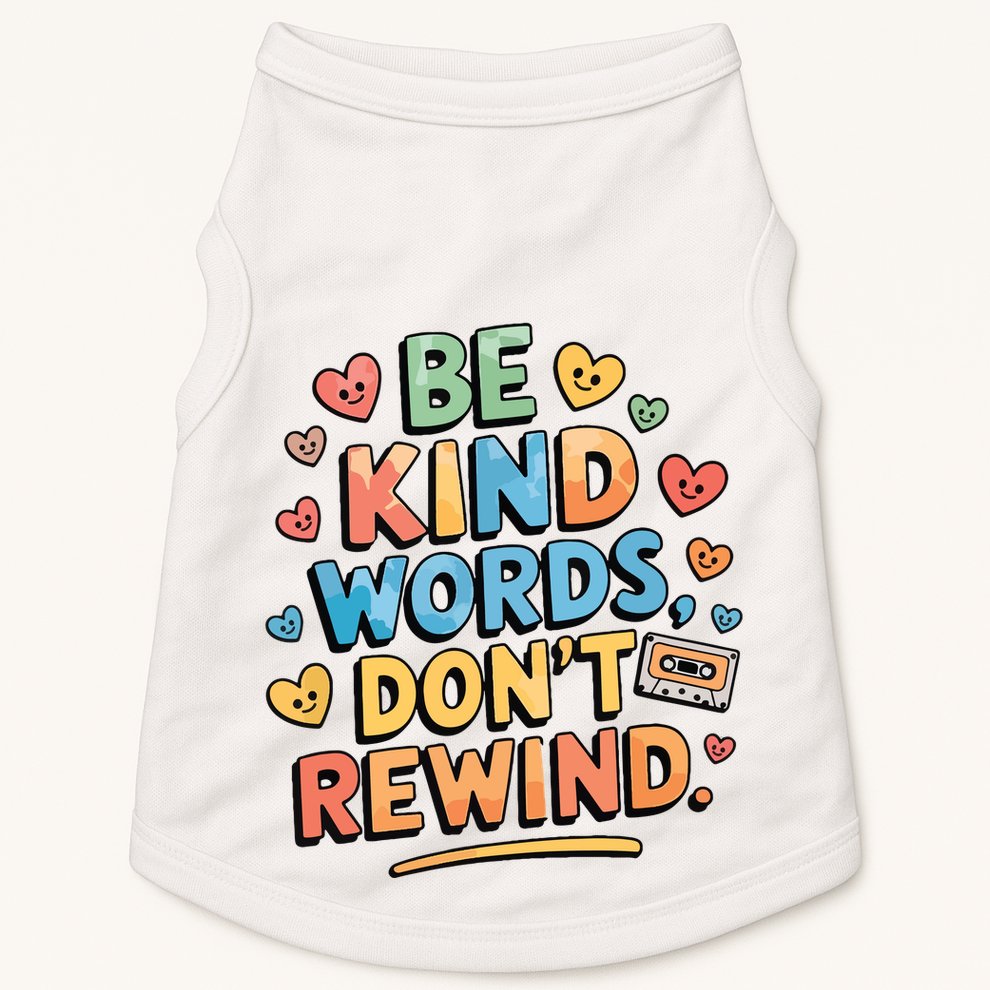 Be Kind Words DonT Rewind Funny Doggie Tank