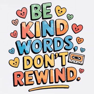Be Kind Words DonT Rewind Funny T-Shirt