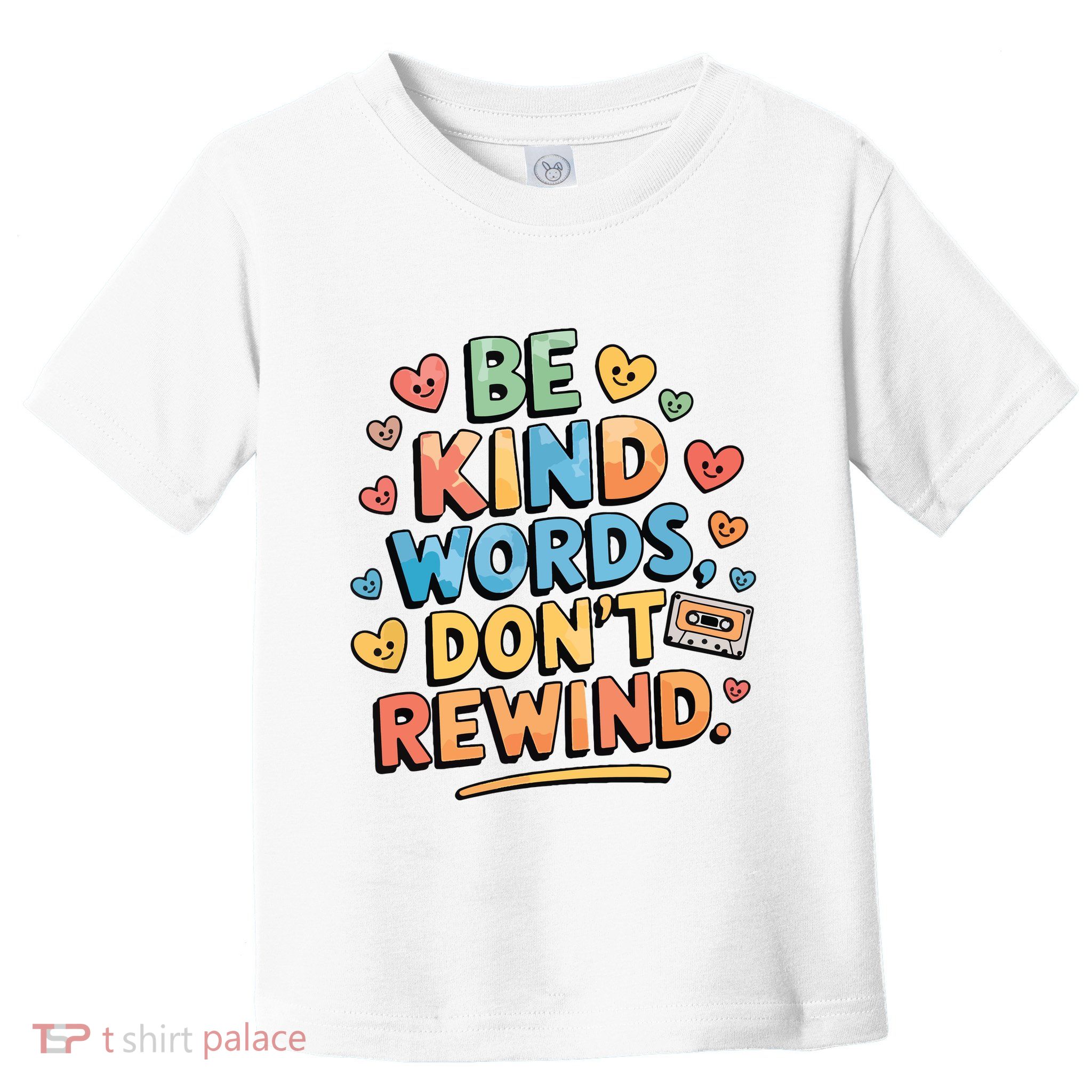 Be Kind Words DonT Rewind Funny Toddler T-Shirt