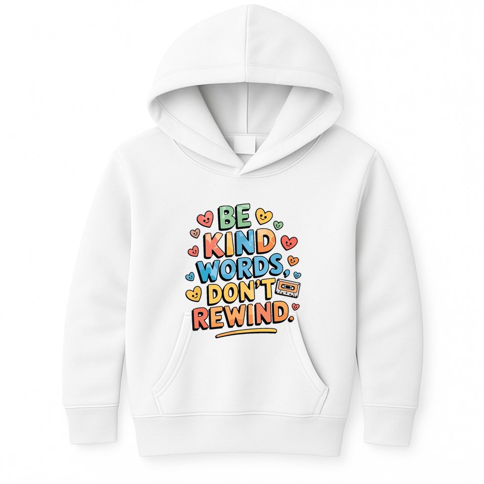 Be Kind Words DonT Rewind Funny Kids Hoodie
