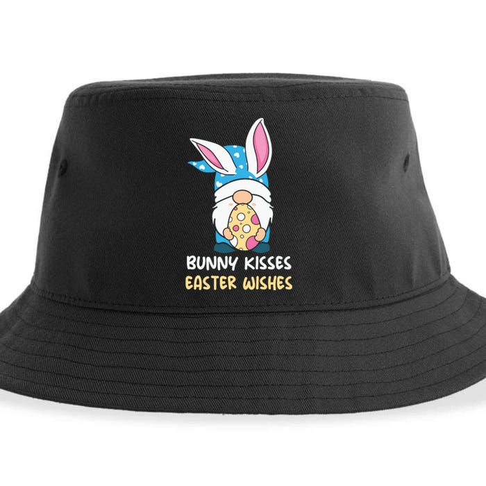 Bunny Kisses Waster Wishes Gnome Easter Day Gift Sustainable Bucket Hat