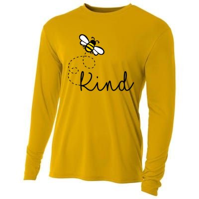 Be Kind Womens Shirt, Bumble Bee, Inspirational Teacher Love Cooling Performance Long Sleeve Crew