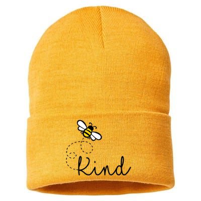 Be Kind Womens Shirt, Bumble Bee, Inspirational Teacher Love Sustainable Knit Beanie