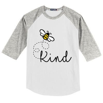 Be Kind Womens Shirt, Bumble Bee, Inspirational Teacher Love Kids Colorblock Raglan Jersey