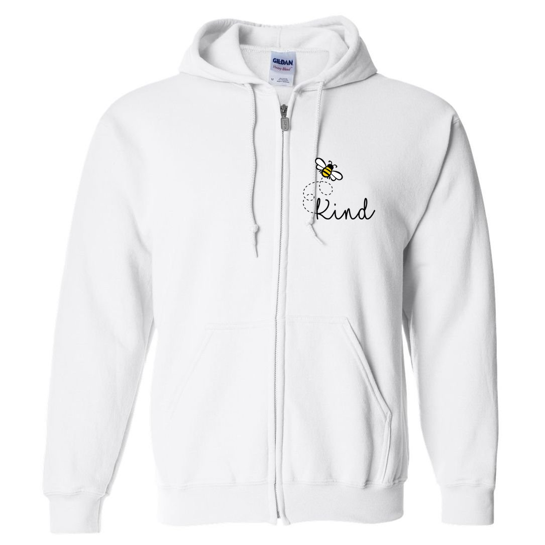 Be Kind Womens Shirt, Bumble Bee, Inspirational Teacher Love Full Zip Hoodie