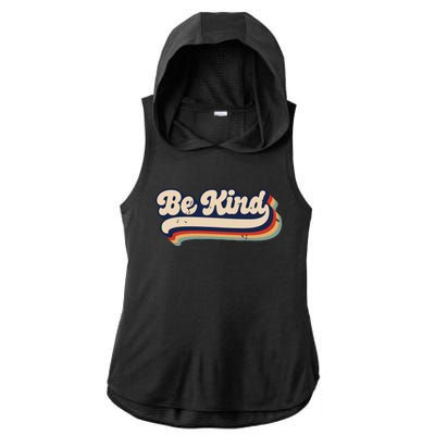 Be Kind Women Positive Inspirational Kindness Retro Vintage Ladies PosiCharge Tri-Blend Wicking Draft Hoodie Tank