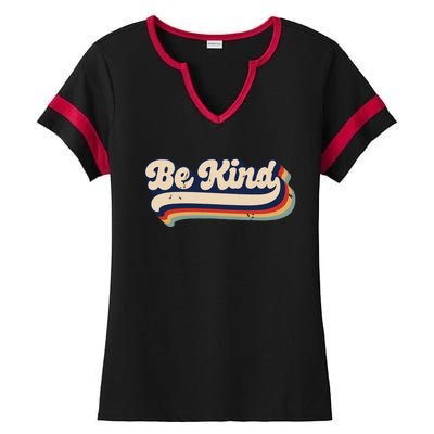 Be Kind Women Positive Inspirational Kindness Retro Vintage Ladies Halftime Notch Neck Tee