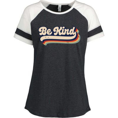 Be Kind Women Positive Inspirational Kindness Retro Vintage Enza Ladies Jersey Colorblock Tee