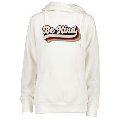 Be Kind Women Positive Inspirational Kindness Retro Vintage Womens Funnel Neck Pullover Hood