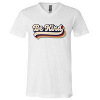 Be Kind Women Positive Inspirational Kindness Retro Vintage V-Neck T-Shirt