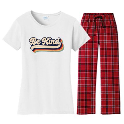 Be Kind Women Positive Inspirational Kindness Retro Vintage Women's Flannel Pajama Set