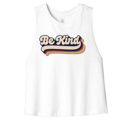 Be Kind Women Positive Inspirational Kindness Retro Vintage Women's Racerback Cropped Tank