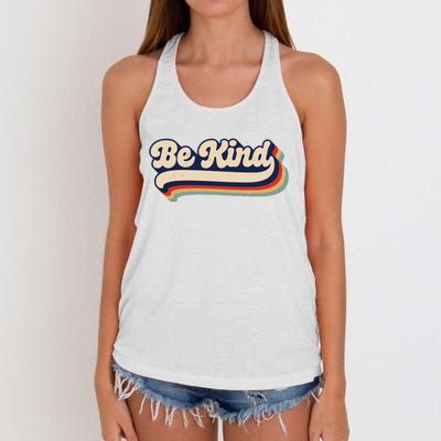 Be Kind Women Positive Inspirational Kindness Retro Vintage Women's Knotted Racerback Tank