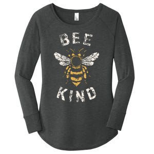 Be Kind Women Inspirational Kindness Cute Funny Bee Graphic Women's Perfect Tri Tunic Long Sleeve Shirt