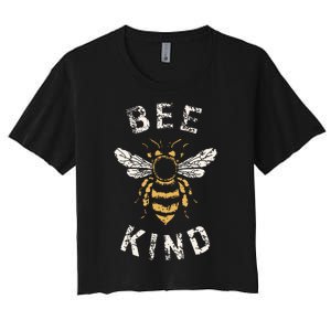 Be Kind Women Inspirational Kindness Cute Funny Bee Graphic Women's Crop Top Tee