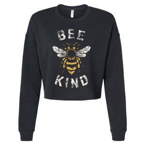 Be Kind Women Inspirational Kindness Cute Funny Bee Graphic Cropped Pullover Crew