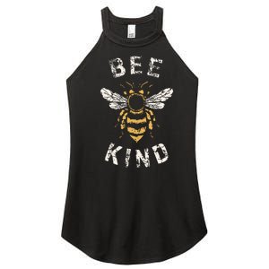 Be Kind Women Inspirational Kindness Cute Funny Bee Graphic Women's Perfect Tri Rocker Tank