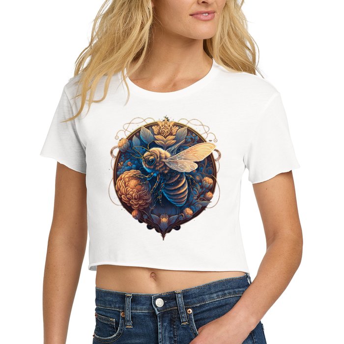 Bee kind Whisperer Beekeeper Honey Save The Bees Cute  Women's Crop Top Tee