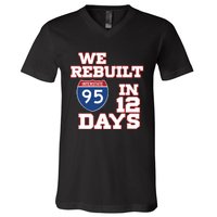 Ben Kamens We Rebuilt Interstate 95 In 12 Days V-Neck T-Shirt