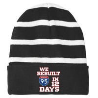 Ben Kamens We Rebuilt Interstate 95 In 12 Days Striped Beanie with Solid Band