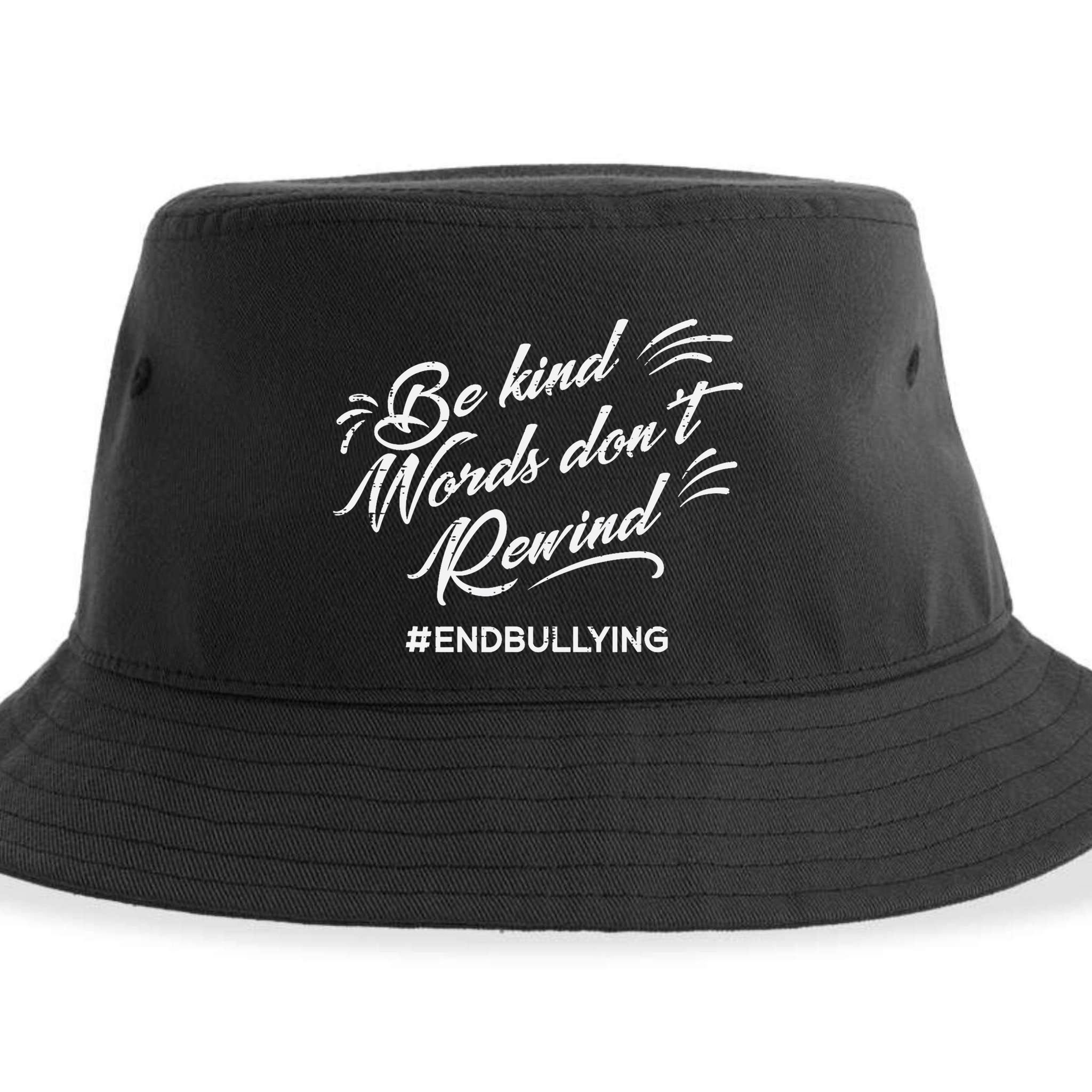 Be Kind Words Dont Rewind Orange Anti Bullying Unity Day Sustainable Bucket Hat