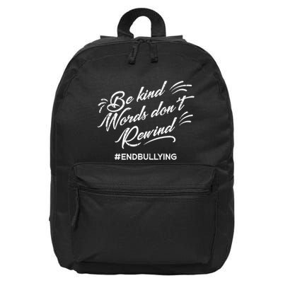 Be Kind Words Dont Rewind Orange Anti Bullying Unity Day 16 in Basic Backpack