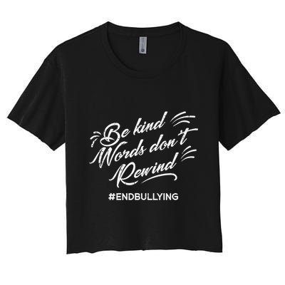 Be Kind Words Dont Rewind Orange Anti Bullying Unity Day Crop Top