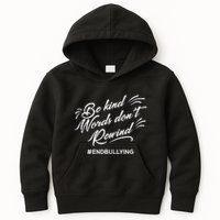 Be Kind Words Dont Rewind Orange Anti Bullying Unity Day Kids Hoodie