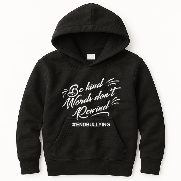 Be Kind Words Dont Rewind Orange Anti Bullying Unity Day Kids Hoodie