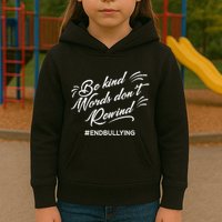 Be Kind Words Dont Rewind Orange Anti Bullying Unity Day Kids Hoodie