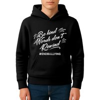 Be Kind Words Dont Rewind Orange Anti Bullying Unity Day Kids Hoodie