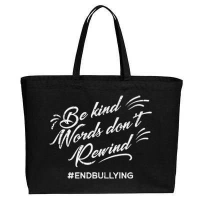 Be Kind Words Dont Rewind Orange Anti Bullying Unity Day Cotton Canvas Jumbo Tote