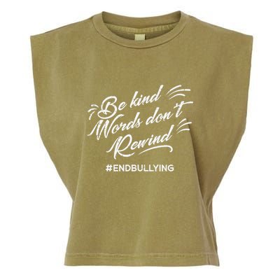 Be Kind Words Dont Rewind Orange Anti Bullying Unity Day Garment-Dyed Women's Muscle Tee