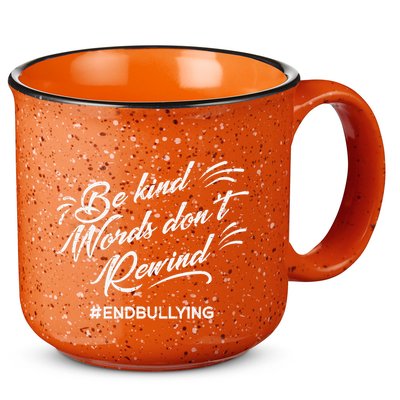 Be Kind Words Dont Rewind Orange Anti Bullying Unity Day 15oz Campfire Ceramic Mug
