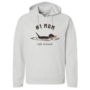 Black Lab 1 Mom Labrador Retriever Owner Mother's Day Performance Fleece Hoodie