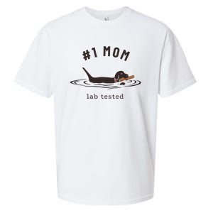 Black Lab 1 Mom Labrador Retriever Owner Mother's Day Sueded Cloud Jersey T-Shirt