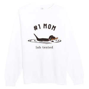 Black Lab 1 Mom Labrador Retriever Owner Mother's Day Premium Crewneck Sweatshirt