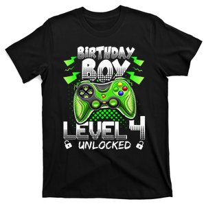 Birthday Level 4 Unlocked Video Gamer Birthday T-Shirt