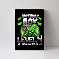 Birthday Level 4 Unlocked Video Gamer Birthday Canvas