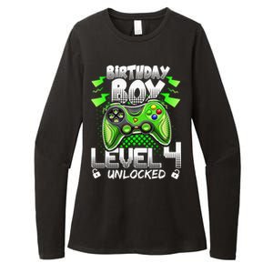 Birthday Level 4 Unlocked Video Gamer Birthday Womens CVC Long Sleeve Shirt