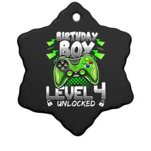 Birthday Level 4 Unlocked Video Gamer Birthday Ceramic Star Ornament