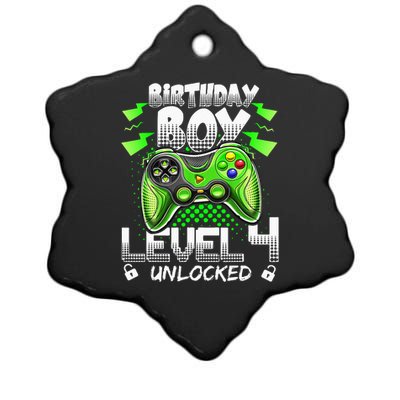 Birthday Level 4 Unlocked Video Gamer Birthday Ceramic Star Ornament