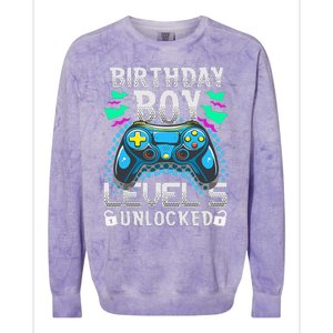 Birthday Level 5 Unlocked Gamer 5th Birthday Gift Colorblast Crewneck Sweatshirt