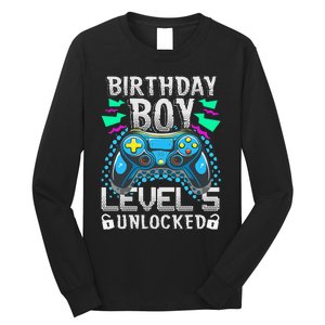 Birthday Level 5 Unlocked Gamer 5th Birthday Gift Long Sleeve Shirt